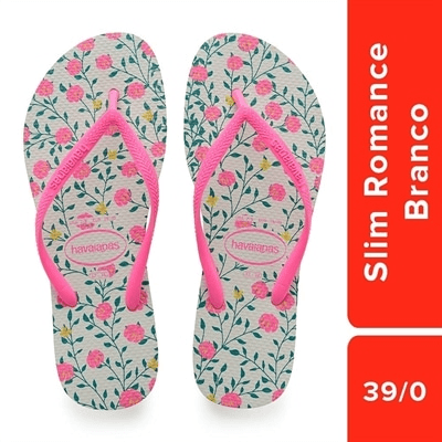 Sandália Havaianas Slim Romance Branco Nº 39 / 40 Par