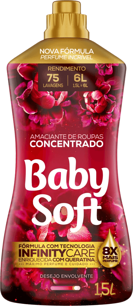 Amaciante Concentrado Desejo Vermelho Baby Soft 1,5 Litro