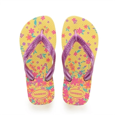 Sandalia Havaianas Kids Flores Amarelo Polen Purpura 23/24 1par