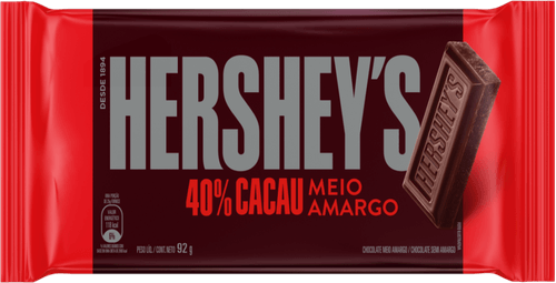 Chocolate Meio Amargo 40% Cacau Hershey's Pacote 92g