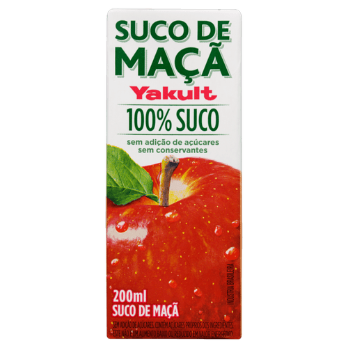 Suco Maçã sem Adição de Açúcar Yakult Caixa 200ml