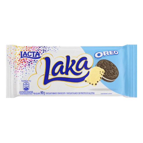 Chocolate Branco com Biscoito Oreo Lacta Laka Pacote 90g