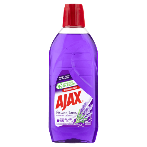 Limpador Perfumado de Uso Geral Flores de Lavanda Ajax Festa das Flores Frasco 500ml