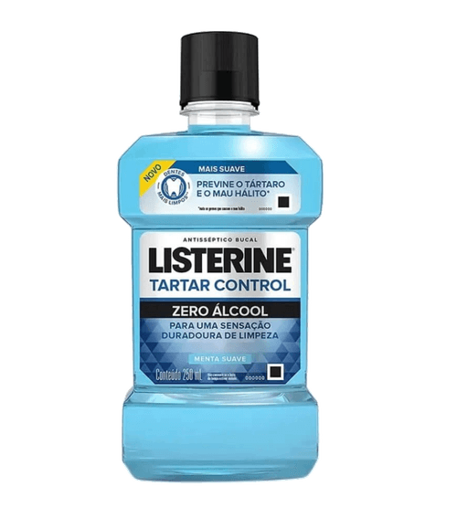 Enxaguante Bucal Antisséptico Zero Álcool Menta Suave Listerine Tartar Control Frasco 250ml