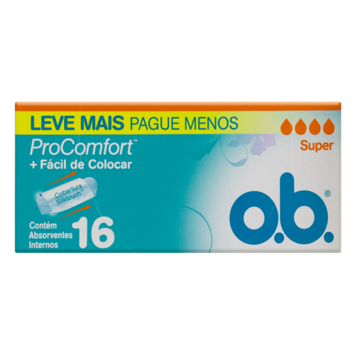 Absorvente Interno  O.B Pro Comfort Super 16 Unidades Embalagem Leve Mais Pague Menos