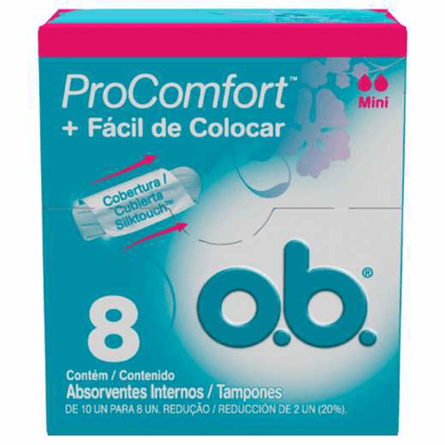 Absorvente Interno O.b. Procomfort Mini Caixa 8 Unidades