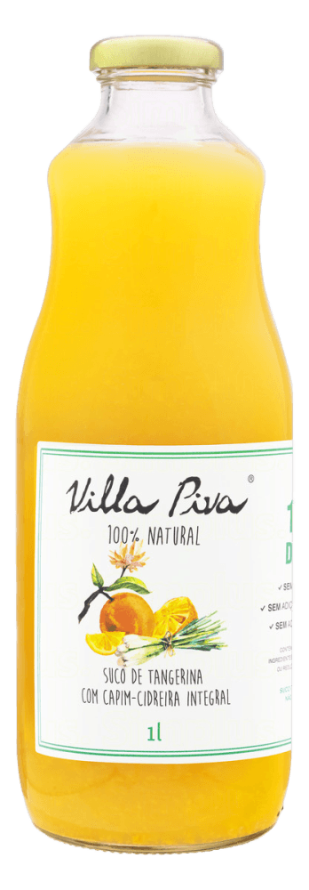 Suco Integral de Tangerina com Capim-Cidreira sem Adição de Açúcar Villa Piva Garrafa 1l