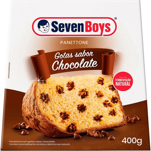Panettone com Gotas de Chocolate Seven Boys Caixa 400g