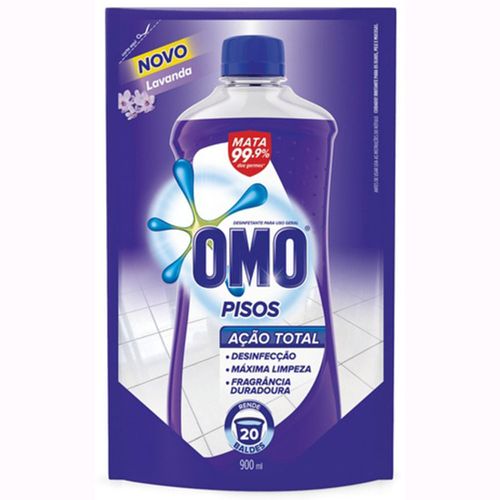 Desinfetante para Uso Geral Lavanda Omo Pisos Sachê 900ml Refil