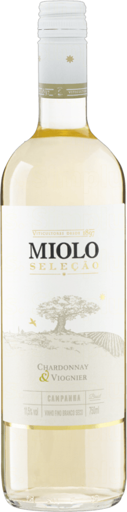 Vinho Brasileiro Branco Seco Miolo Seleção Chardonnay Viognier Campanha Garrafa 750ml