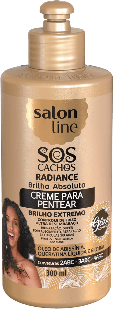 Creme para Pentear S. O. S Cachos Radiance Brilho Absoluto, Salon Line, 300ml