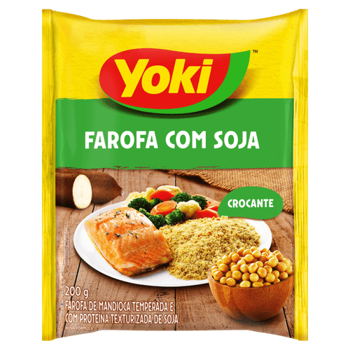 Farofa de Mandioca Temperada com Proteína Texturizada de Soja Crocante Yoki Pacote 200g