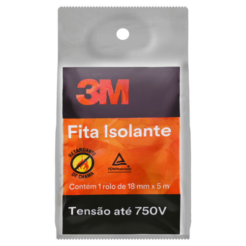 Fita Isolante Retardante de Chama Tensão até 750V 3M 18mm x 5m