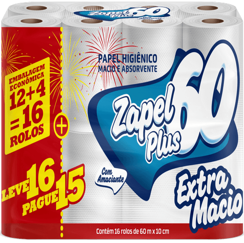 Papel Higiênico Zapel Folha Simples Extra Macio 16 Unidades