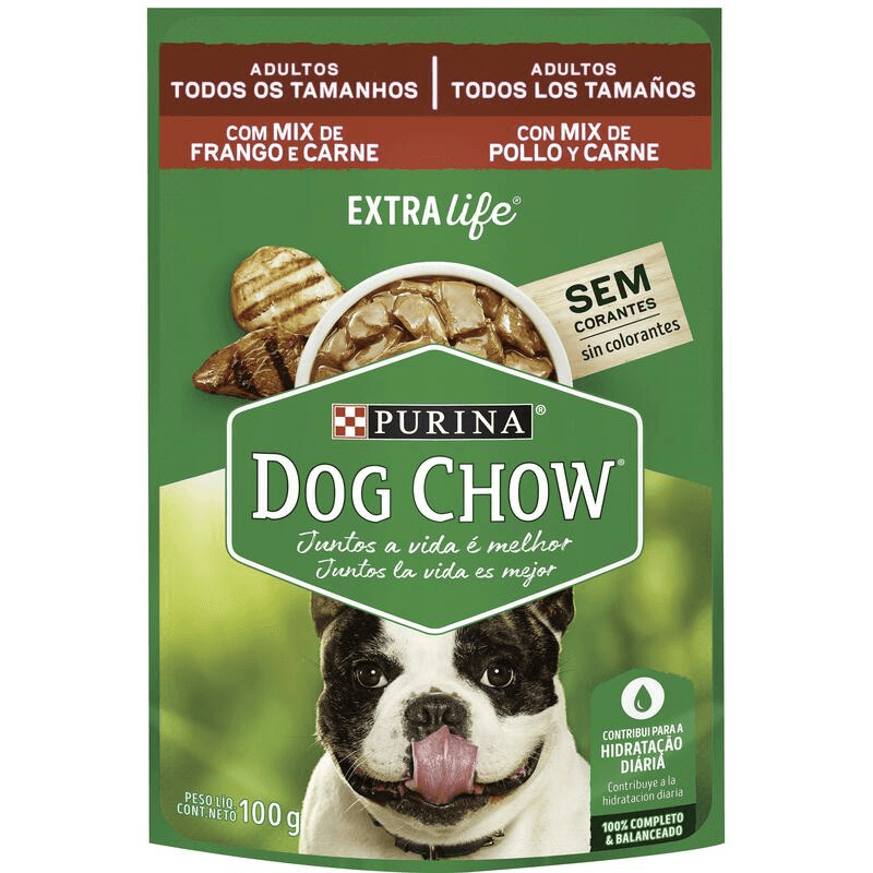 Racao-Umida-para-Cachorro-Adulto-Purina-Dog-Chow-Frango-e-Carne-com-Molho-Sache-100g