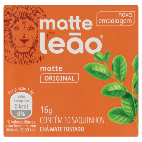 Chá Mate Tostado Original Matte Leão Caixa 16g 10 Unidades