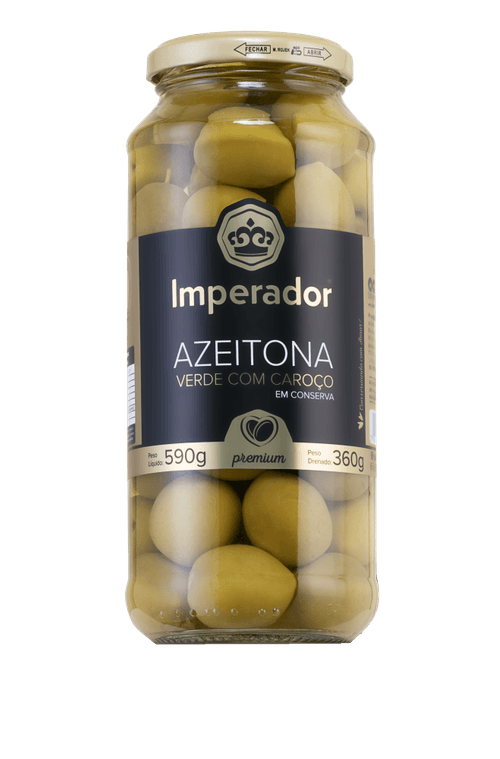 Azeitona Verde Imperador com Caroço Premium 360g