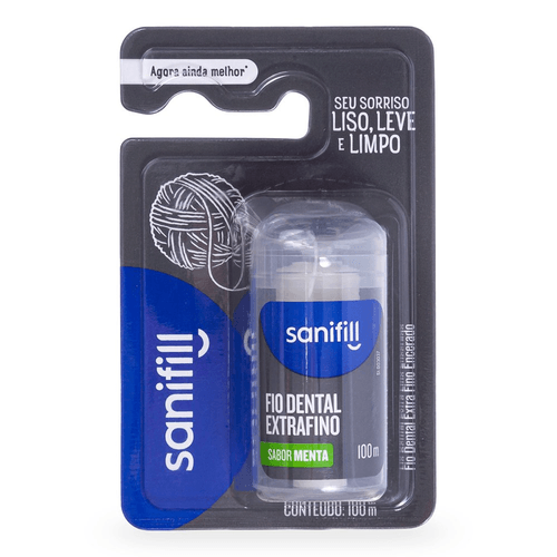 Fio Dental Sanifill Extrafino Sabor Menta 100 metros