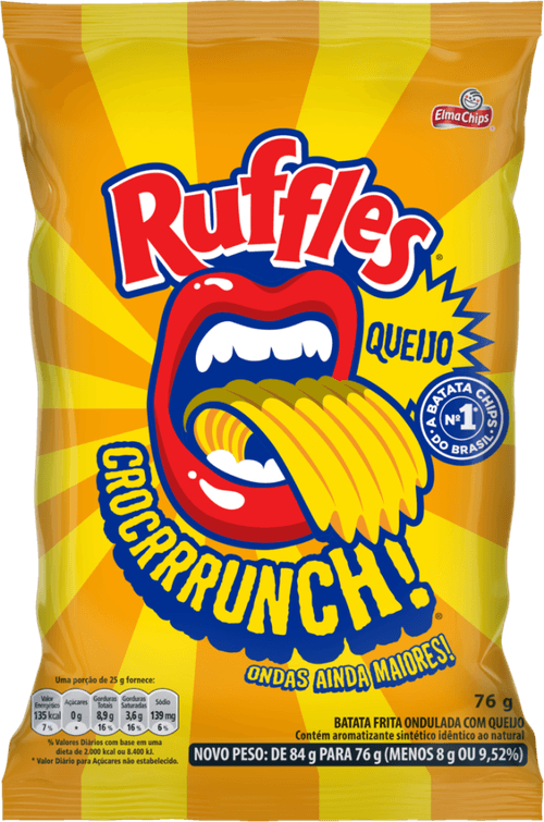 Batata Frita Ondulada Queijo Elma Chips Ruffles Pacote 76g