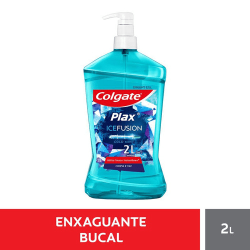 Enxaguante Bucal Zero Álcool Cold Mint Colgate Plax Ice Fusion Frasco 2l