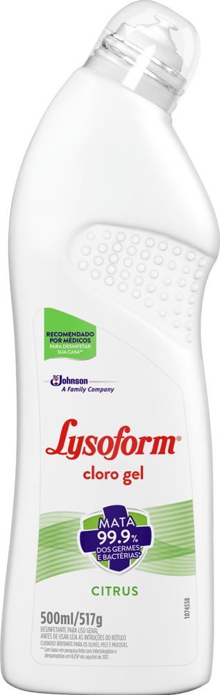 Desinfetante Multiuso Lysoform Poderoso Cloro Gel Frasco 500ml