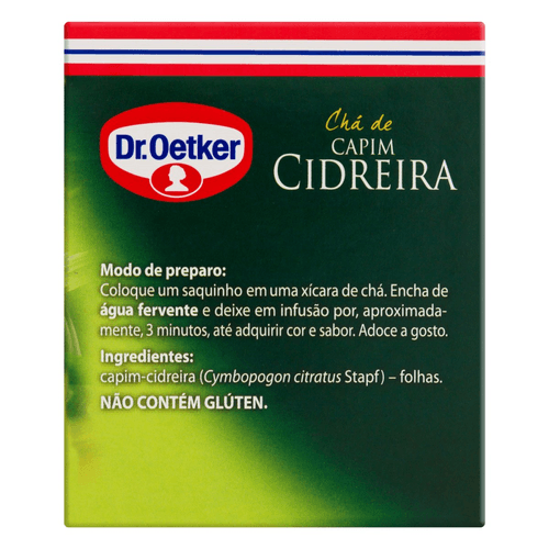 Chá Ervas Capim Cidreira Dr.Oetker Caixa 15 g com 15 Saquinhos