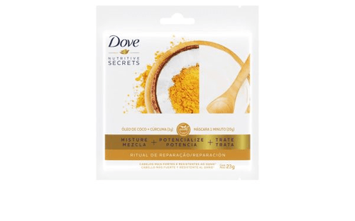 Máscara de Tratamento Óleo de Coco e Cúrcuma Dove Nutritive Secrets Ritual de Reparação Envelope 23g