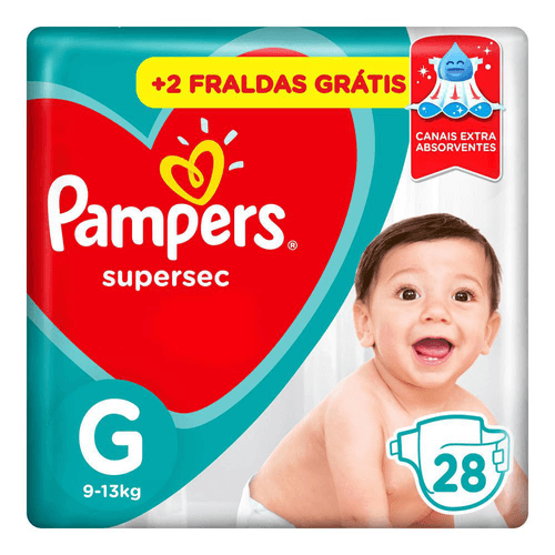 Fraldas Pampers Supersec G 28 Tiras