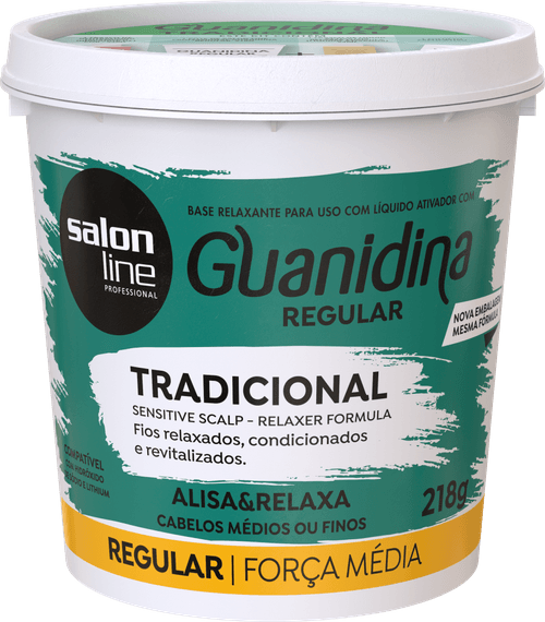 Guanidina Tradicional Regular Alisa e Relaxa Salon Line 218gr