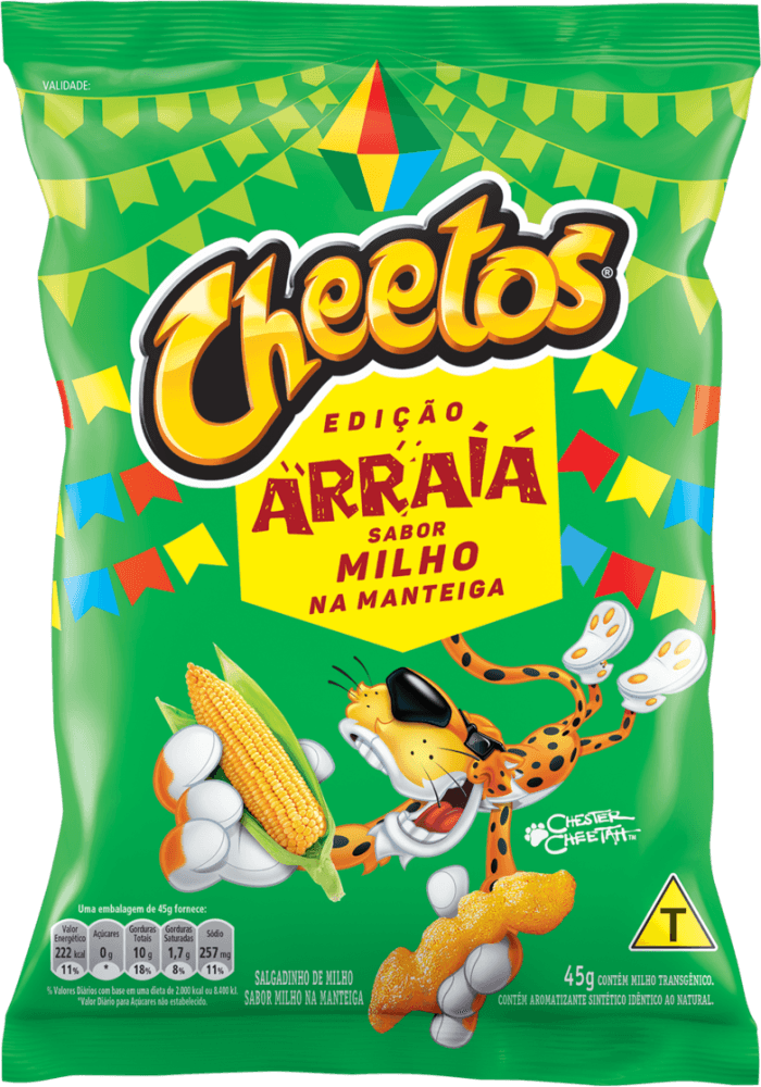 Salgadinho-de-Milho-na-Manteiga-Cheetos-Pacote-45g-Edicao-Especial-Arraia