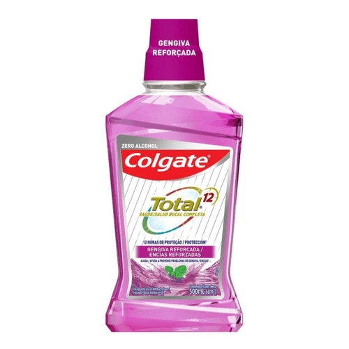 Enxaguante Bucal Antibacteriano Zero Álcool Colgate Total 12 Gengiva Reforçada Frasco 500ml