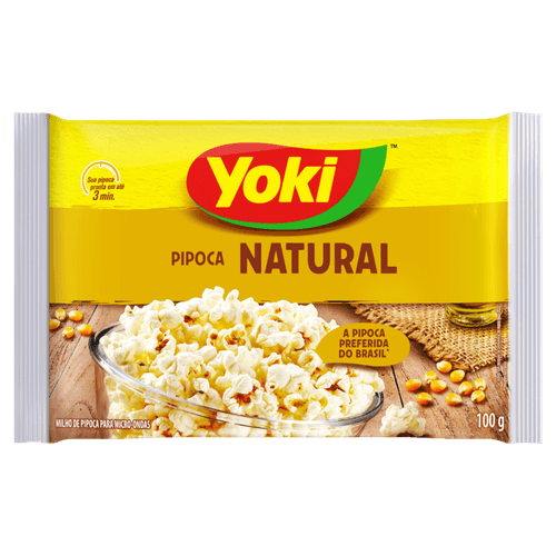 Milho de Pipoca para Micro-Ondas Natural Yoki Pacote 100g