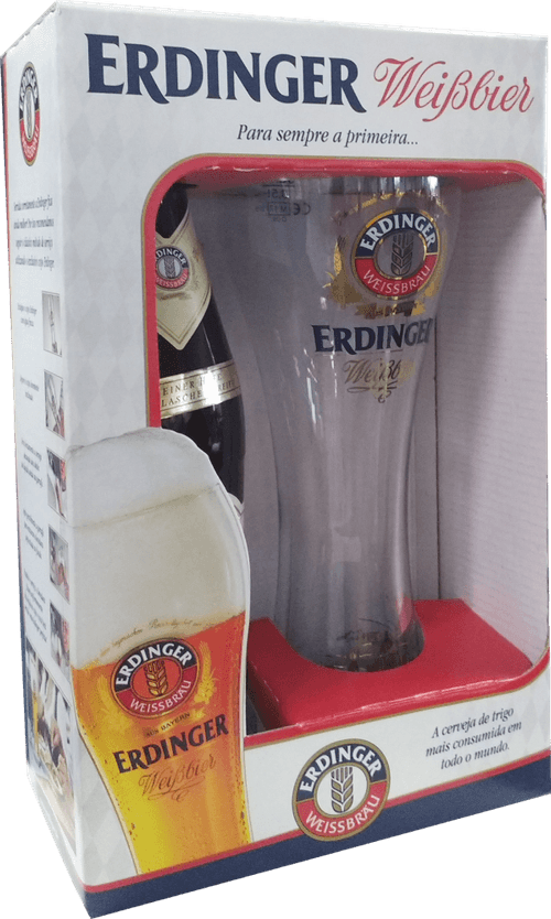 Kit Copo + Cerveja Weissbier Erdinger 500ml