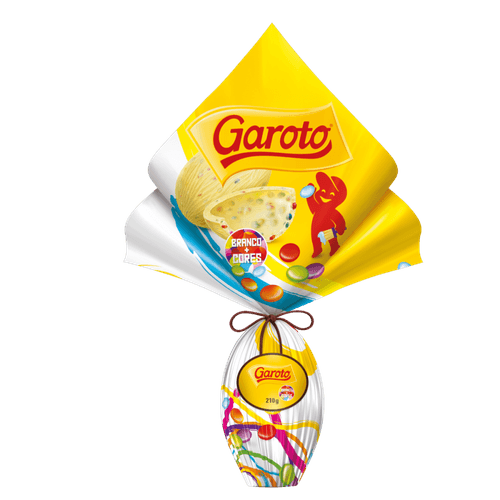 Ovo de Páscoa Branco com Confeitos Coloridos Garoto 210g