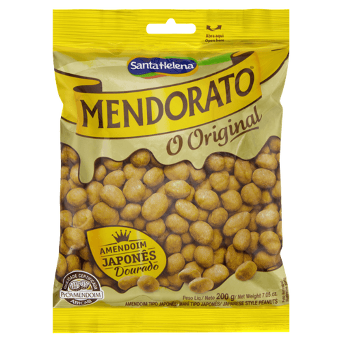 Amendoim Japonês Assado Original Mendorato Pacote 200g