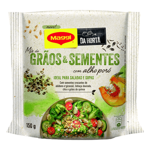 Mix de Grãos e Sementes com Alho-Poró Maggi Da Horta Pacote 150g