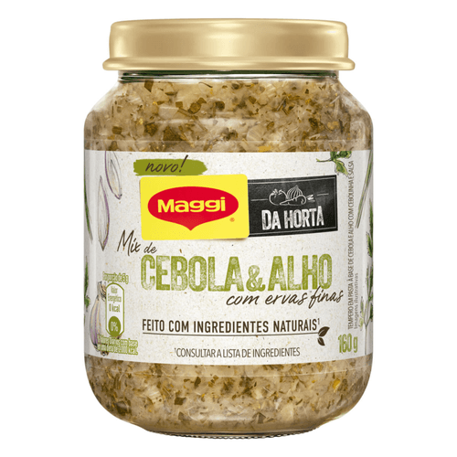 Tempero Pasta Cebola &amp; Alho Com Ervas Finas Maggi Da Horta Vidro 160g