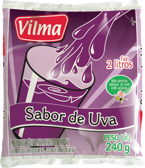 Refresco em Pó Vilma Sabor Uva 240g