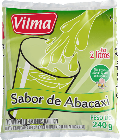 Refresco em Pó Vilma Sabor Abacaxi 240g