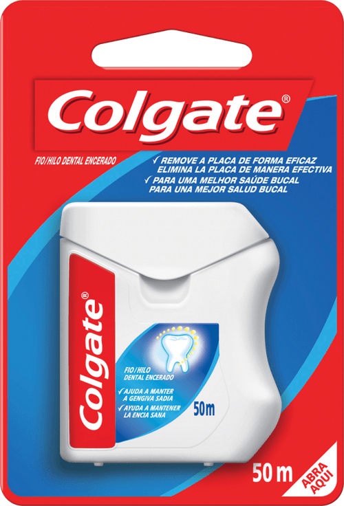 Fio Dental Encerado Colgate Cartela 50m