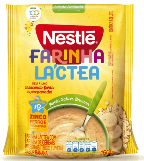 Farinha Láctea Nestle Aveia e Banana Sachê 160g