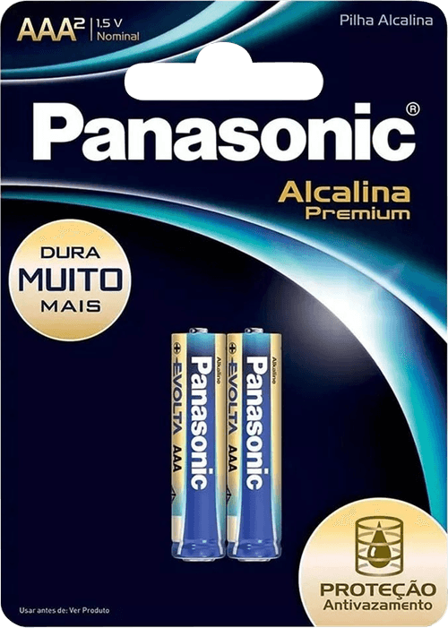 Pilha Alcalina Aaa Panasonic Premium 2 Unidades 1,5v