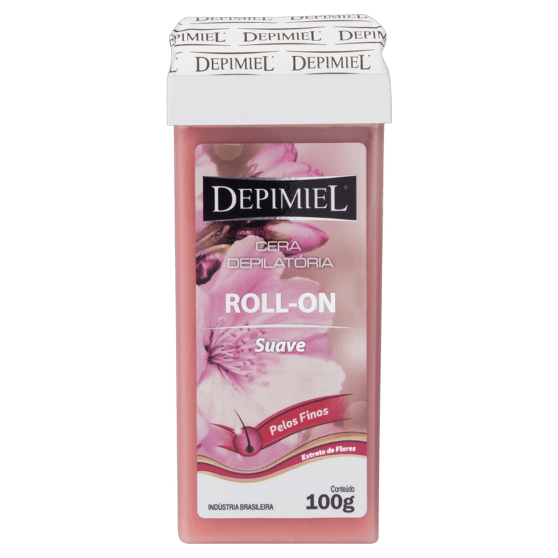 Cera-Depilatoria-Roll-On-Suave-Extrato-de-Flores-Depimiel-100g