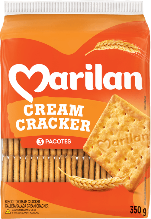 Biscoito Cream Cracker Marilan Pacote 350g 3 Unidades