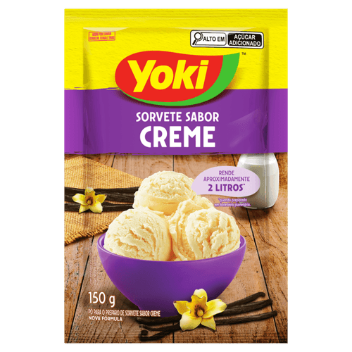 Pó para Preparo de Sorvete Sabor Creme Yoki Pacote 150g