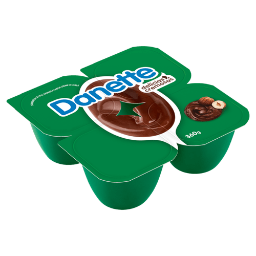 Sobremesa Danette Creme de Avelã Bandeja com 4 Unidades  360g