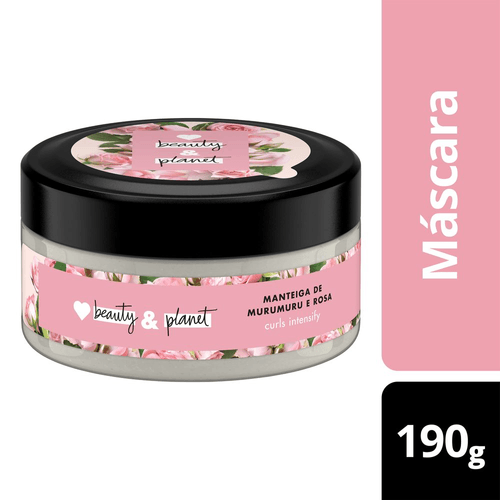 Máscara de Tratamento Manteiga de Murumuru e Rosa Love Beauty & Planet Cachos e Crespos Lindos Pote 190g