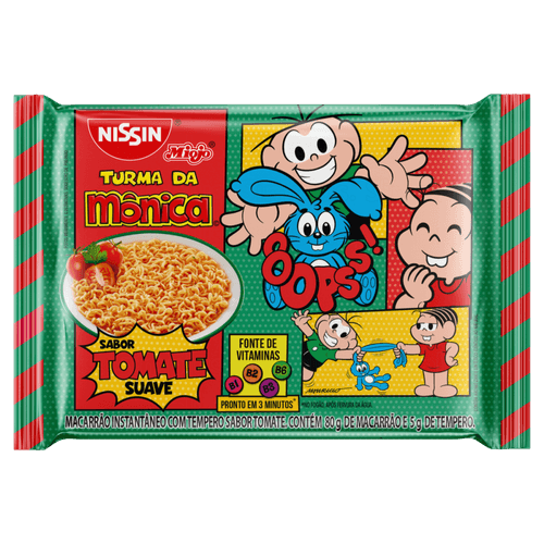 Macarrão Instantaneo Nissin Lámen Turma da Mônica Tomate 75g