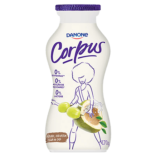 Iogurte Corpus Líquido Sem Lactose Chá Branco, Uva Verde e Água de Coco 170g