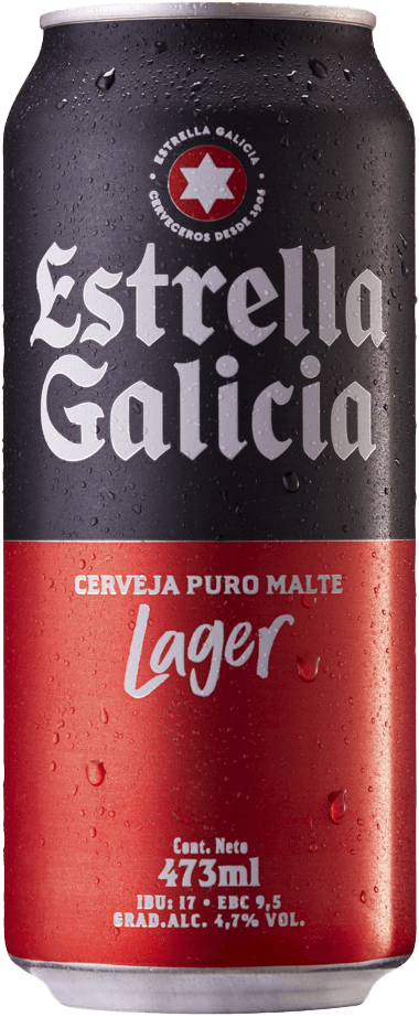 Cerveja Lager Puro Malte Estrella Galicia Lata 473ml